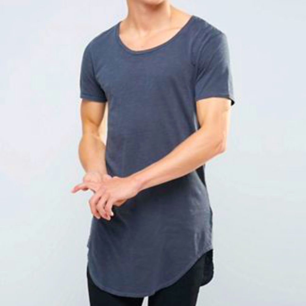 United Colors of Benetton Longline T Shirt w/ Curved Hem
